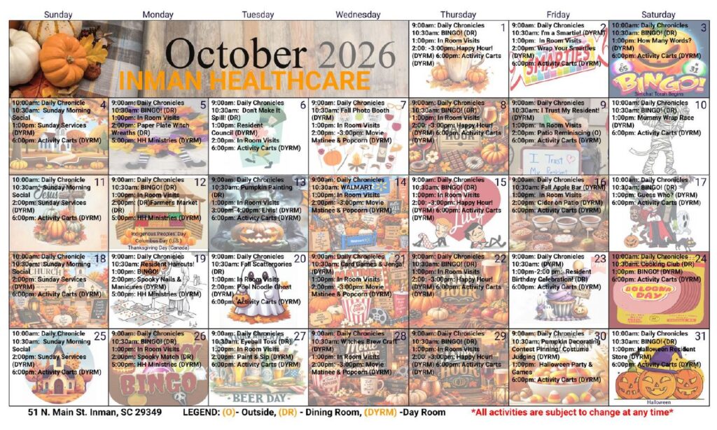 October 2026 Calendar